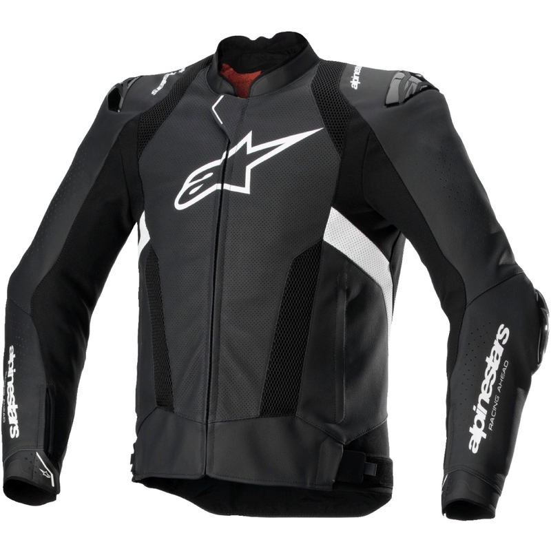 Alpinestars Missile 3 Airflow Черно и бяло кожено яке за мотоциклет