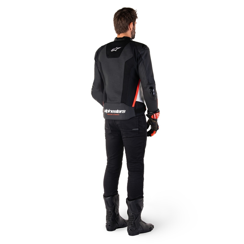 Alpinestars Missile 3 Airflow Black-White-Fluo Red Кожено мотоциклетно яке