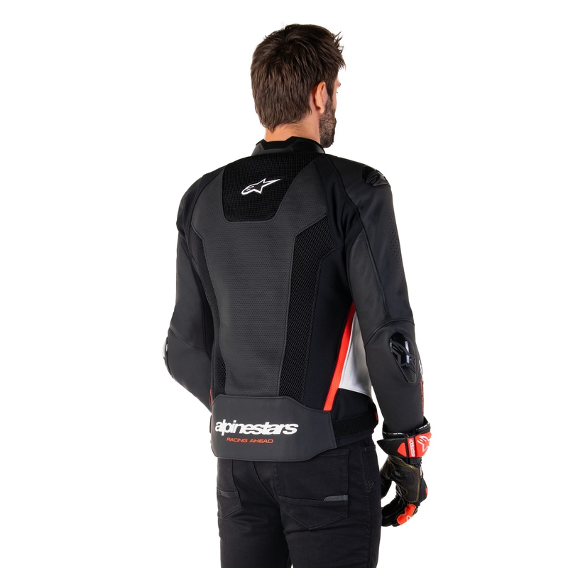 Alpinestars Missile 3 Airflow Black-White-Fluo Red Кожено мотоциклетно яке