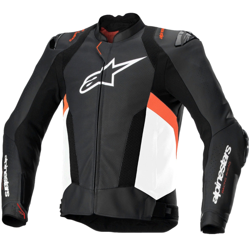 Alpinestars Missile 3 Airflow Black-White-Fluo Red Кожено мотоциклетно яке