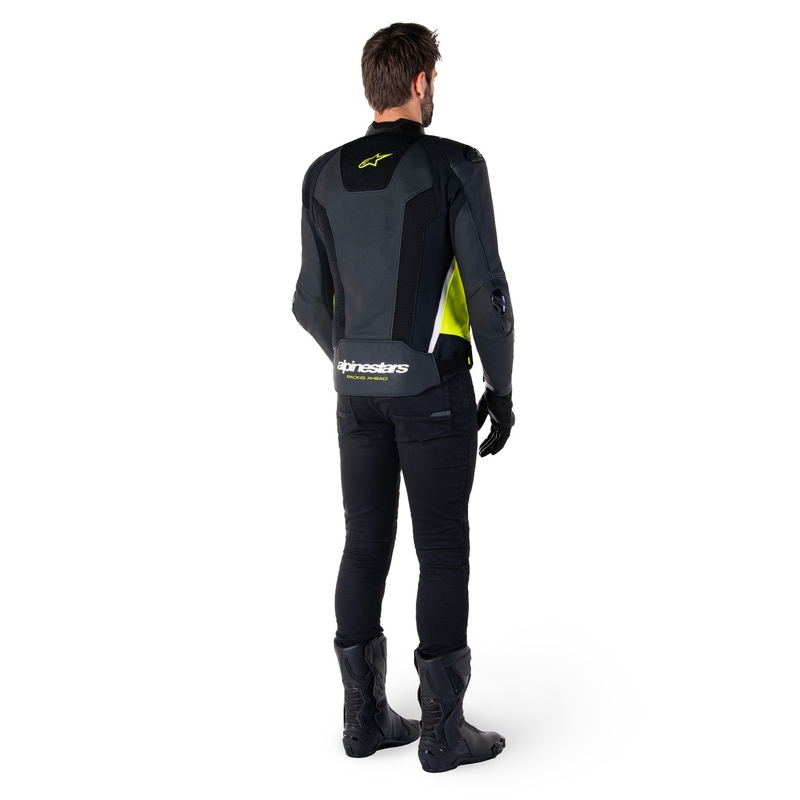 Alpinestars Missile 3 Airflow Black-Fluo Yellow-White Кожено мотоциклетно яке