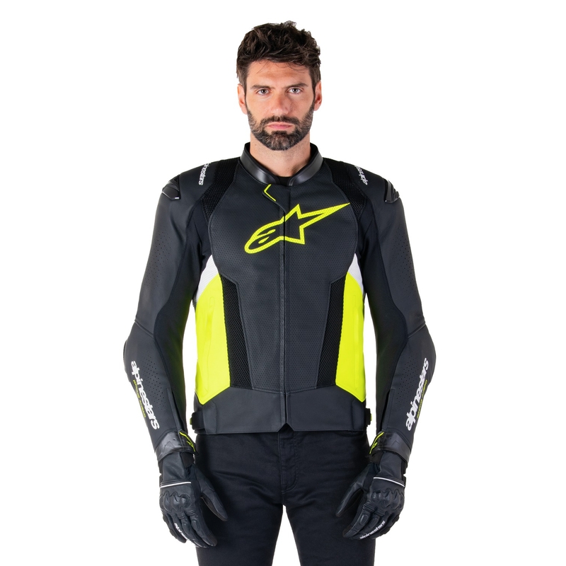 Alpinestars Missile 3 Airflow Black-Fluo Yellow-White Кожено мотоциклетно яке