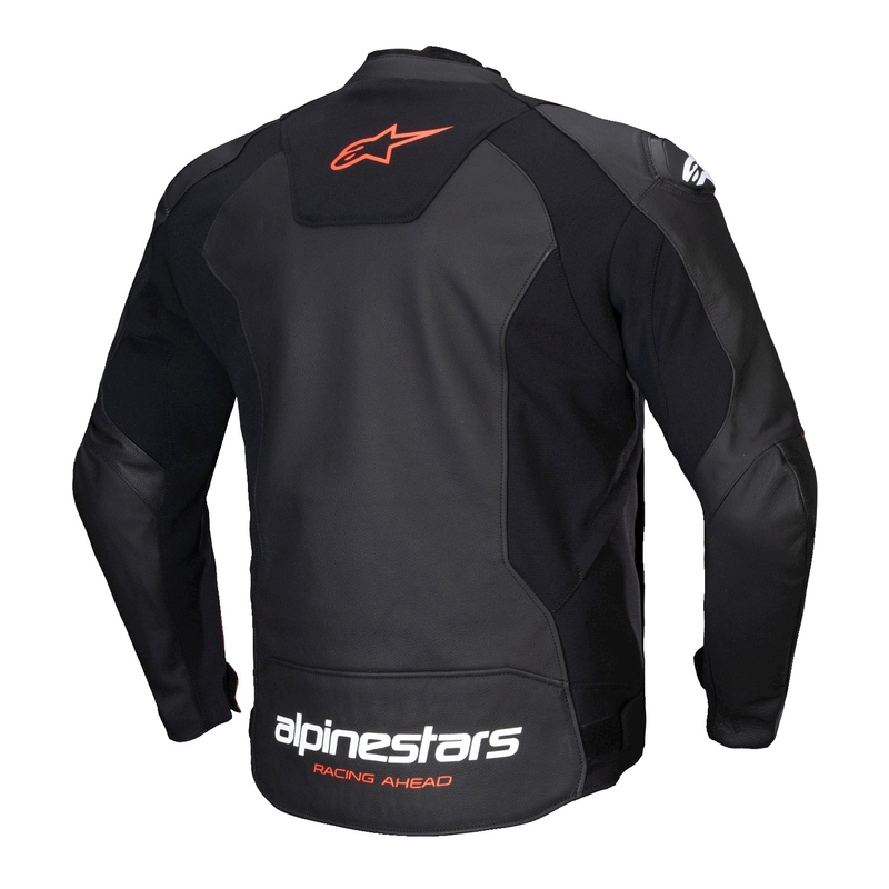 Alpinestars Faster 3 черно-флуо червено кожено яке за мотоциклет
