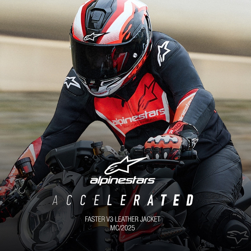 Alpinestars Faster 3 черно-флуо червено кожено яке за мотоциклет