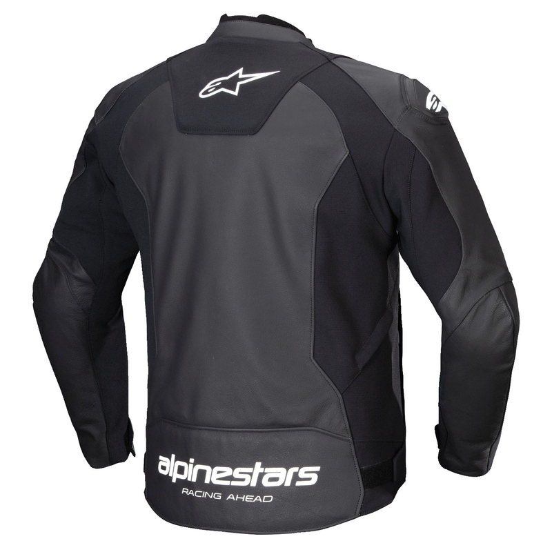 Alpinestars Faster 3 черно и бяло кожено яке за мотоциклет