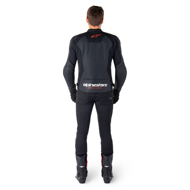 Alpinestars Faster 3 Airflow Black-Fluo Red Кожено мотоциклетно яке
