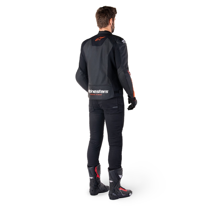 Alpinestars Faster 3 Airflow Black-Fluo Red Кожено мотоциклетно яке