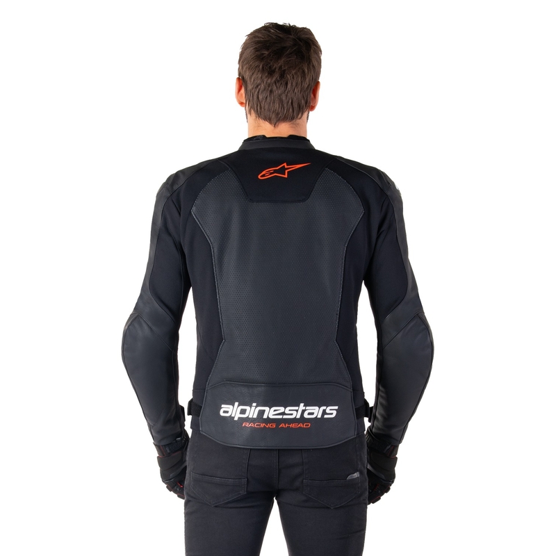 Alpinestars Faster 3 Airflow Black-Fluo Red Кожено мотоциклетно яке