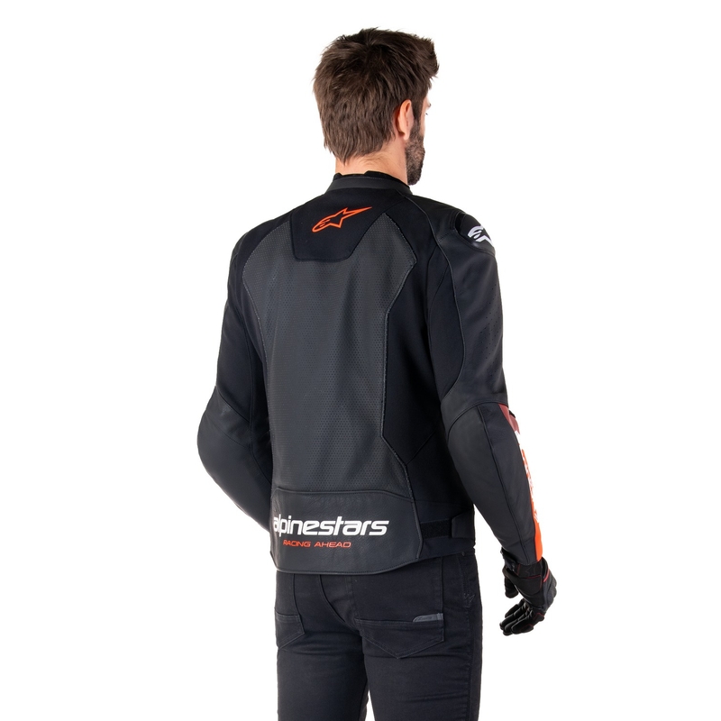 Alpinestars Faster 3 Airflow Black-Fluo Red Кожено мотоциклетно яке