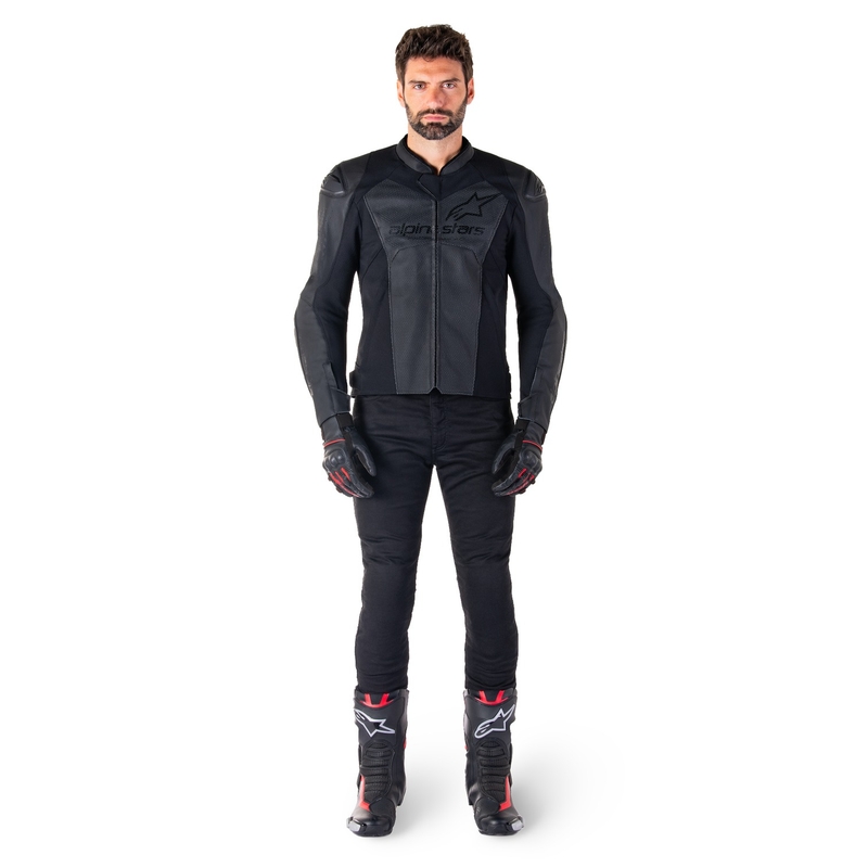 Alpinestars Faster 3 Airflow Черно кожено мотоциклетно яке