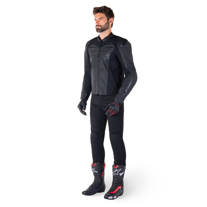 Alpinestars Faster 3 Airflow Черно кожено мотоциклетно яке