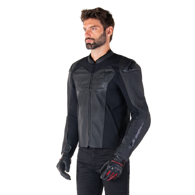 Alpinestars Faster 3 Airflow Черно кожено мотоциклетно яке