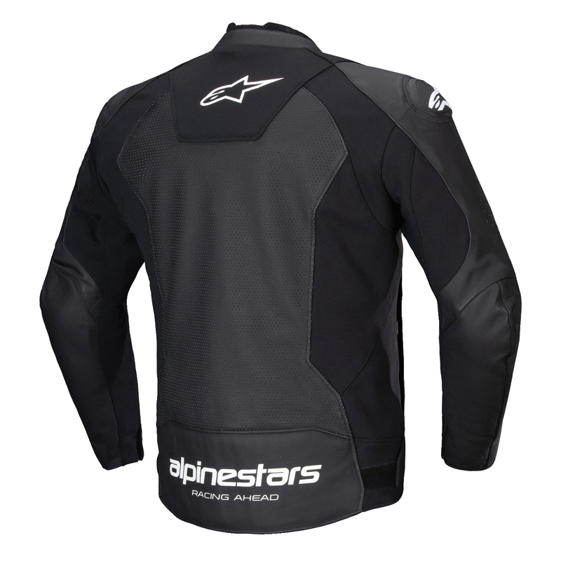 Alpinestars Faster 3 Airflow Черно и бяло кожено яке за мотоциклет