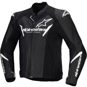 Alpinestars Faster 3 Airflow Черно и бяло кожено яке за мотоциклет