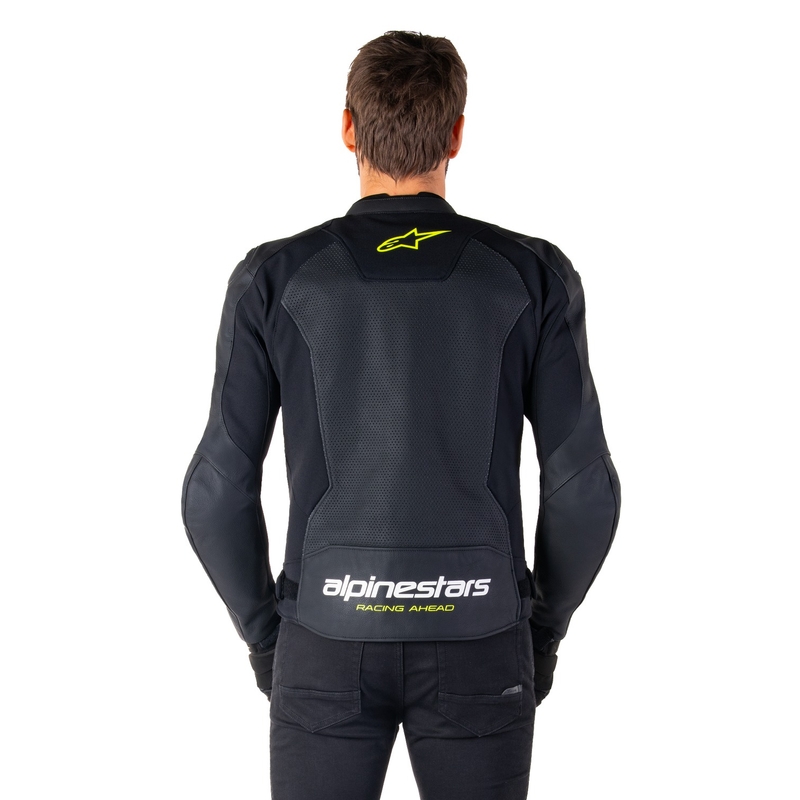 Alpinestars Faster 3 Airflow Black-White-Fluo Yellow Кожено мотоциклетно яке