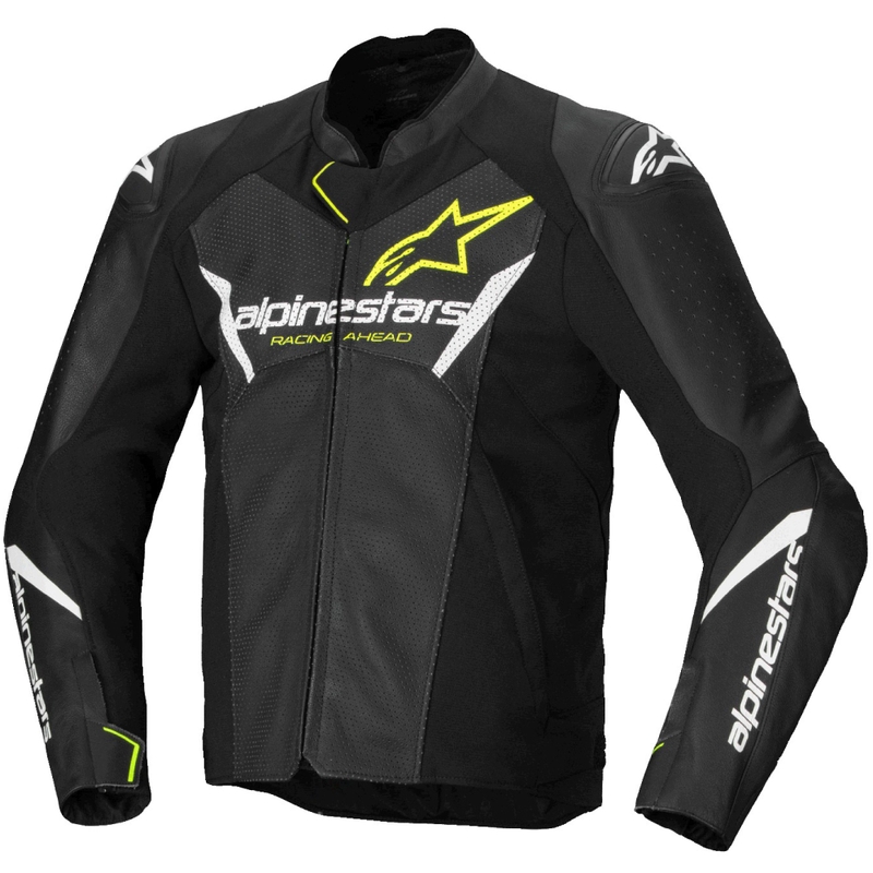 Alpinestars Faster 3 Airflow Black-White-Fluo Yellow Кожено мотоциклетно яке