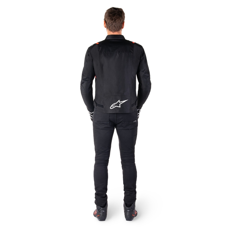 Alpinestars T-SPS 2 Водоустойчиво яке за мотоциклети в черно, бяло и флуоресцентно червено