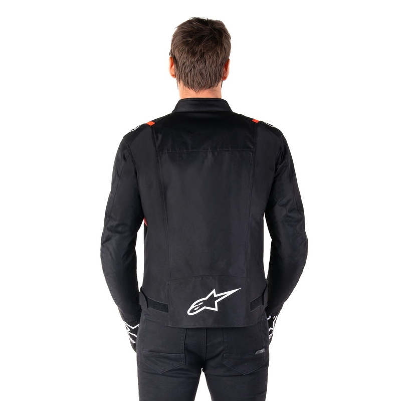 Alpinestars T-SPS 2 Водоустойчиво яке за мотоциклети в черно, бяло и флуоресцентно червено