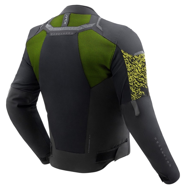Мотоциклетно яке Rebelhorn Jax black-fluo yellow