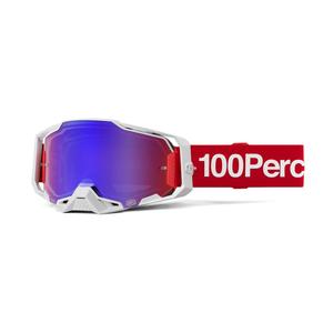 Очила за мотокрос 100% ARMEGA Corbin червени със син плексиглас