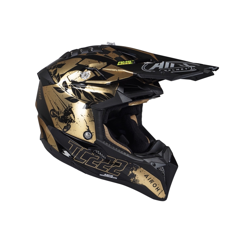 Каска за мотокрос Airoh Aviator 3.0 "TC 222 THE LEGEND" черно-златиста