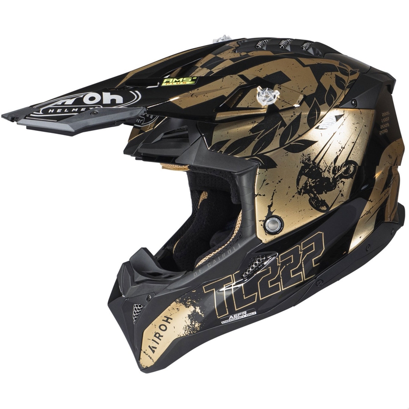 Каска за мотокрос Airoh Aviator 3.0 "TC 222 THE LEGEND" черно-златиста