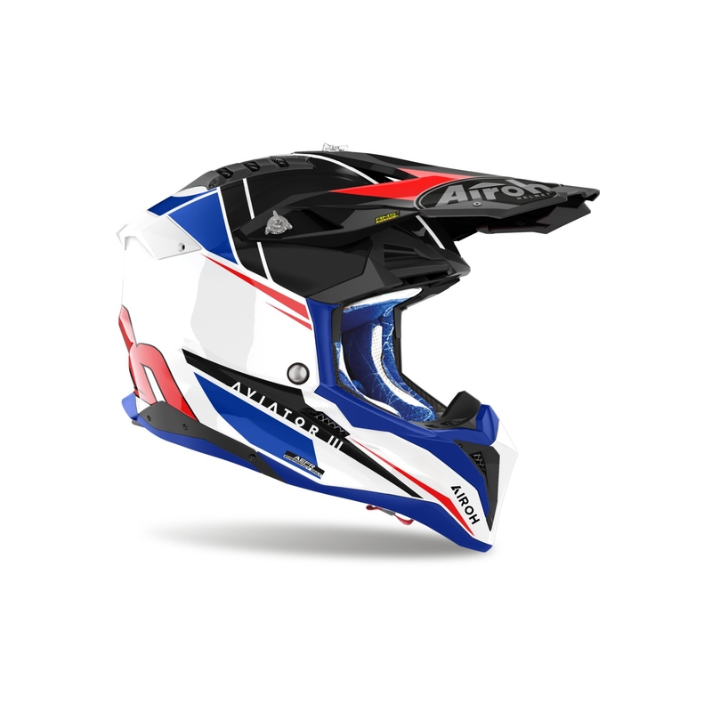 Мотокрос каска Airoh Aviator 3.0 Push синьо-червена
