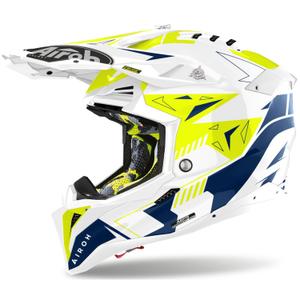 Мотокрос каска Airoh Aviator 3 Spin жълто-синя