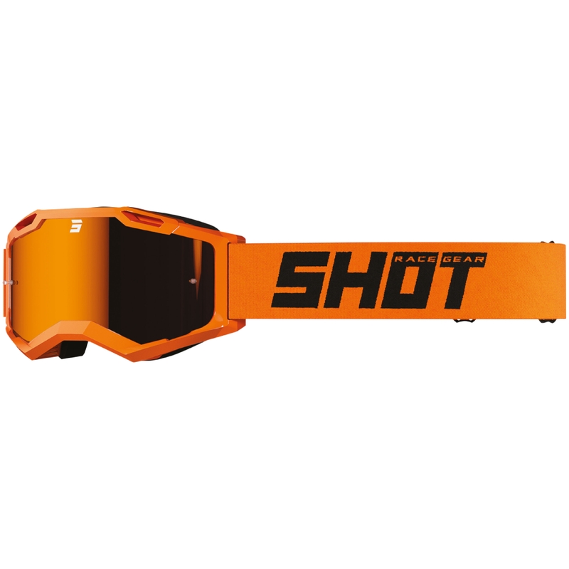 Очила за мотокрос Shot Assault 2.0 Твърдо оранжеви с иридиев плексиглас