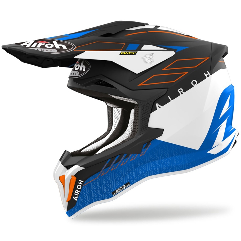 Мотокрос каска Airoh Strycker Skin синя матова разпродажба