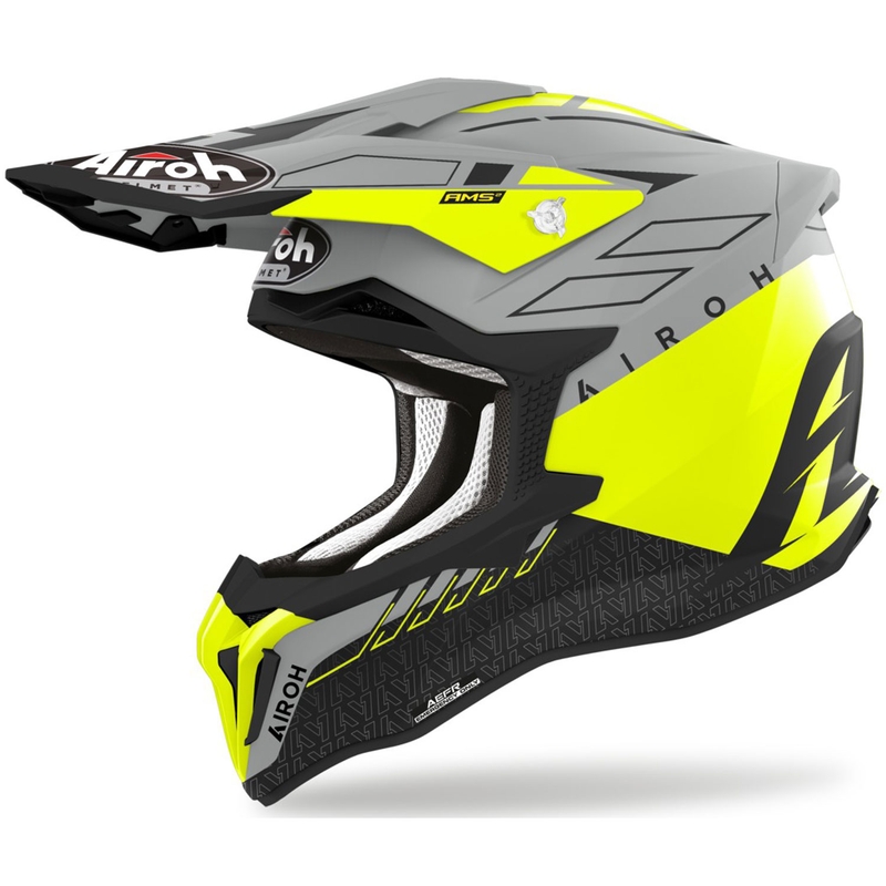 Мотокрос каска Airoh Strycker Skin жълта матова разпродажба