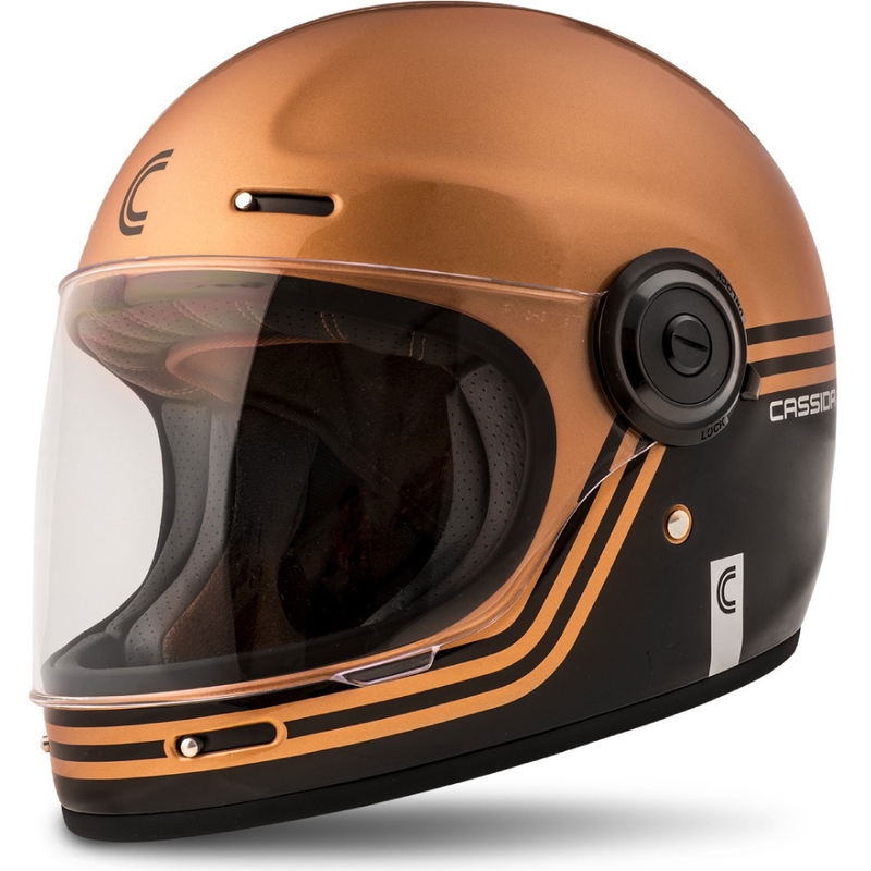 Cassida Fibre Super Hooligan интегрална мотоциклетна каска черна и медна разпродажба
