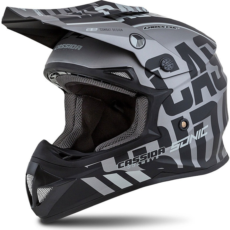 Dětská motokrosová helma Cassida Cross Cup Sonic Junior matná šedo-černá