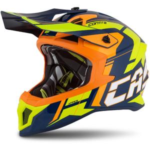 Каска за мотокрос Cassida Cross Pro 2 Contra fluo жълто-оранжево-синя