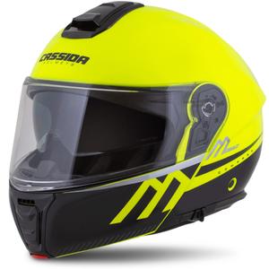 Каска за мотоциклет Cassida Modulo 2.1 Compass fluo жълто-черно-сребристо-червена