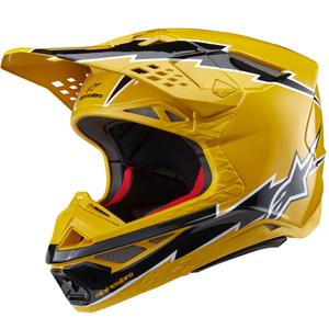 Alpinestars Supertech S-M10 Ampress Мотокрос каска Черно и жълто