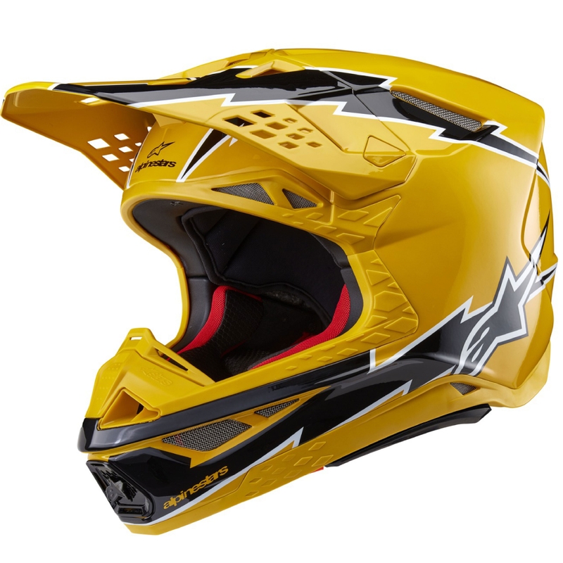 Alpinestars Supertech S-M10 Ampress Мотокрос каска Черно и жълто
