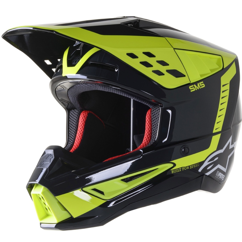 Мотокрос каска Alpinestars S-M5 Beam черно-антрацит-флуорово жълто гланц