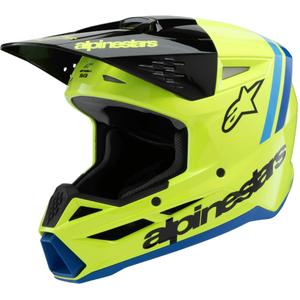 Детска каска за мотокрос Alpinestars S-M3 RADIUM флуорово жълто-черно-синьо 2025