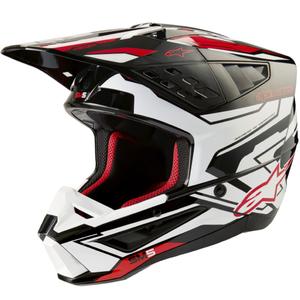 Alpinestars S-M5 Action 2 Black-White-Fluo Red Мотокрос каска