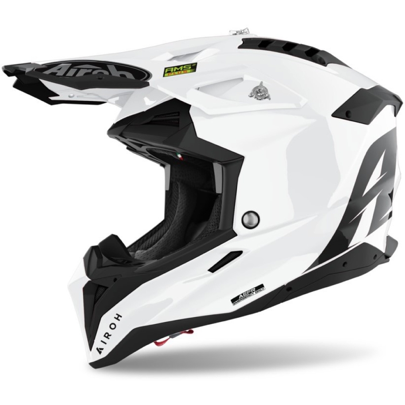 Каска за мотокрос Airoh Aviator 3.0 Color, бяла, гланцирана