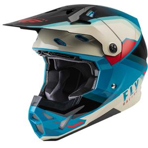 Каска за мотокрос FLY Racing Formula CP черно-сиво-тюркоазена