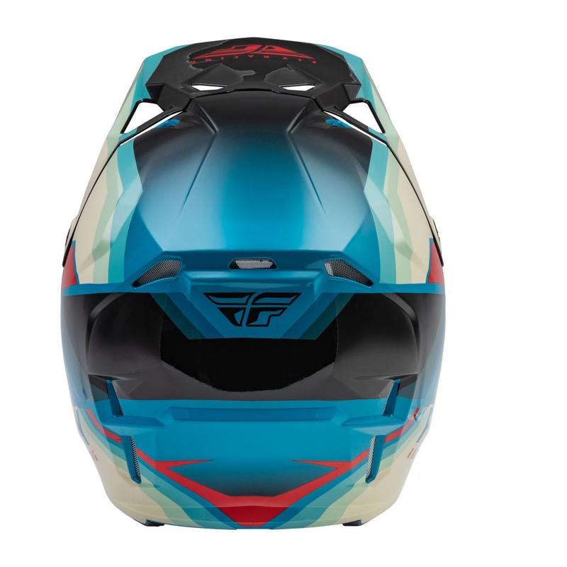 Каска за мотокрос FLY Racing Formula CP черно-сиво-тюркоазена