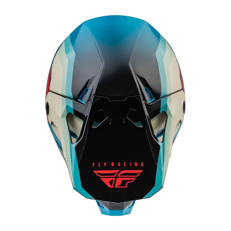 Каска за мотокрос FLY Racing Formula CP черно-сиво-тюркоазена