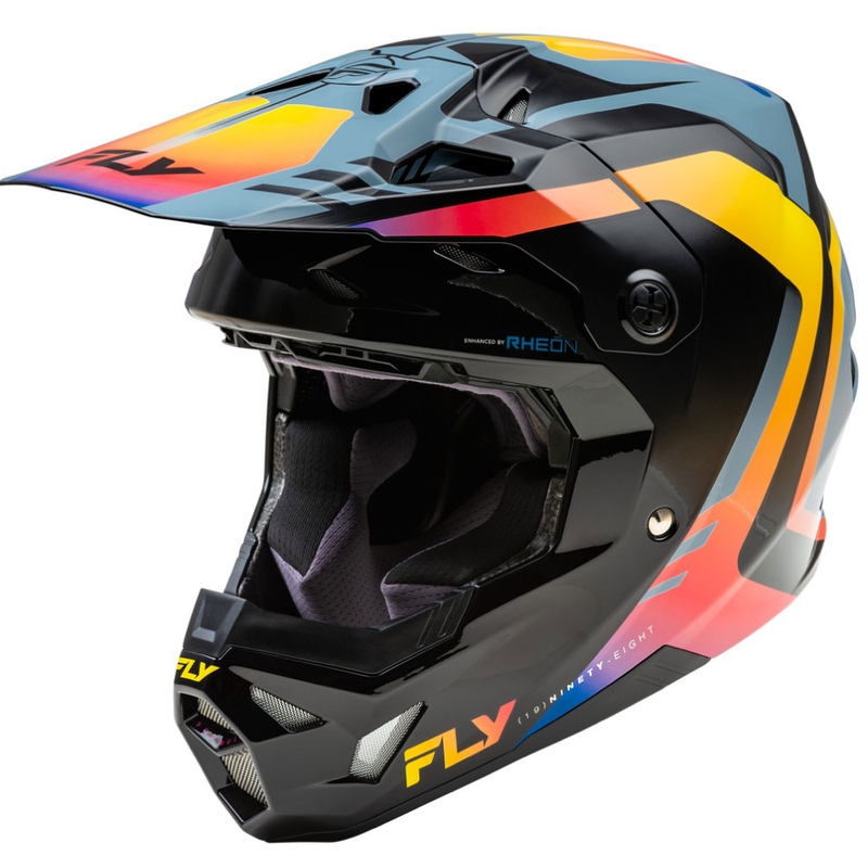 Каска за мотокрос FLY Racing Formula CP черно-сиво-дуга