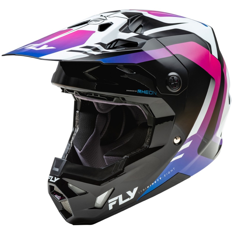Мотокрос каска FLY Racing Formula CP бяло-черно-лилаво