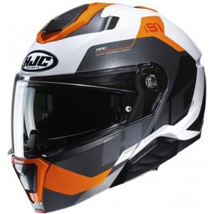 HJC i91 Carst MC7 обръщаща се каска черно-сиво-бяло-оранжева