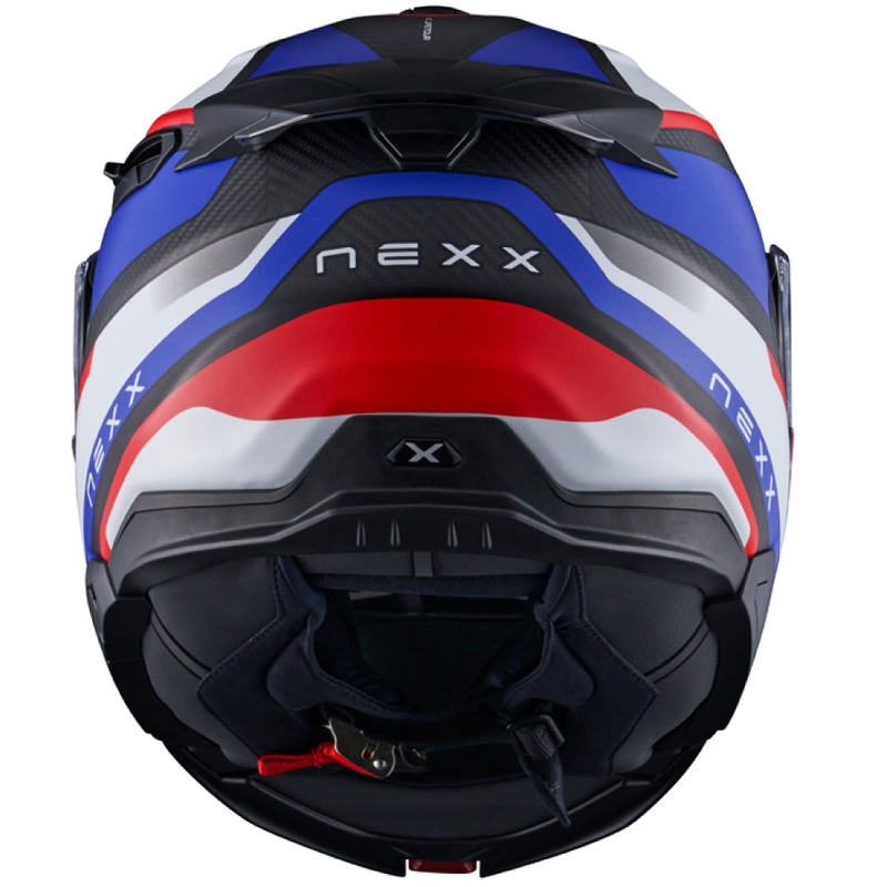 Nexx X.Lifetour PRO Mile мотоциклетна каска матово синьо-червена разпродажба