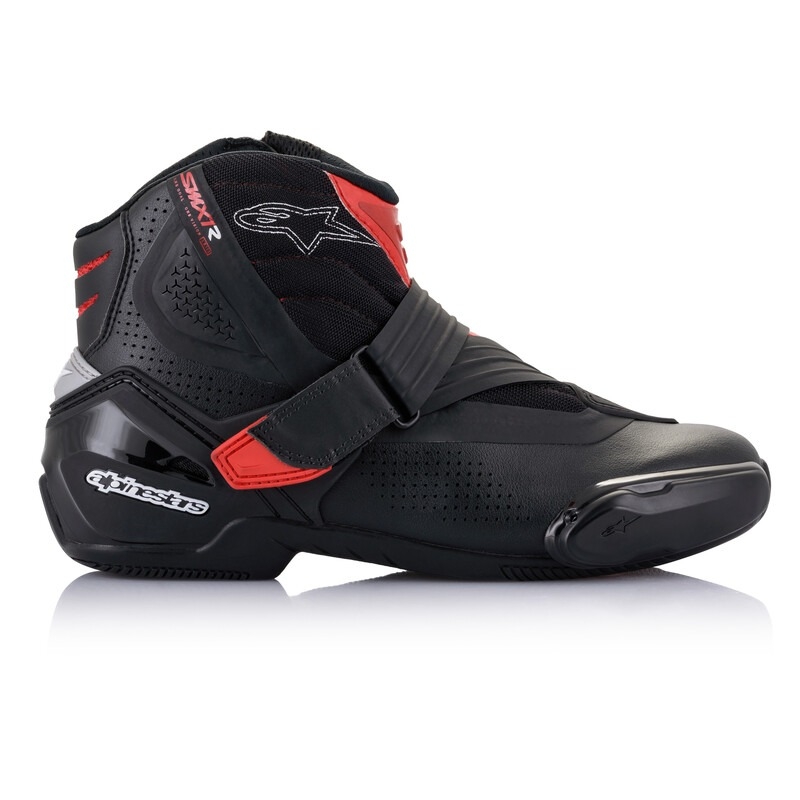 Alpinestars SMX-1 R Вентилирани черни и червени ботуши за мотоциклети