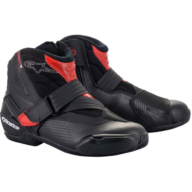 Alpinestars SMX-1 R Вентилирани черни и червени ботуши за мотоциклети